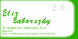 eliz baborszky business card